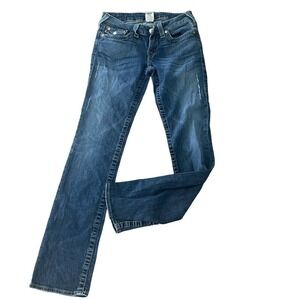 True Religion Straight Jeans size 28 studded logo pockets